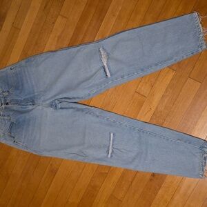Vintage Stonewash Distressed Mom Jeans High Rise Size 28 Or 29 Modern 6 Or 8